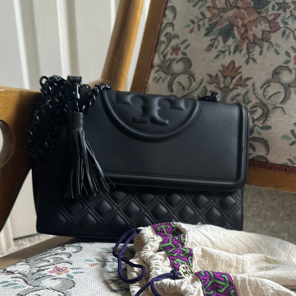 Tory Burch Black Crossbody Bag with Structured Design